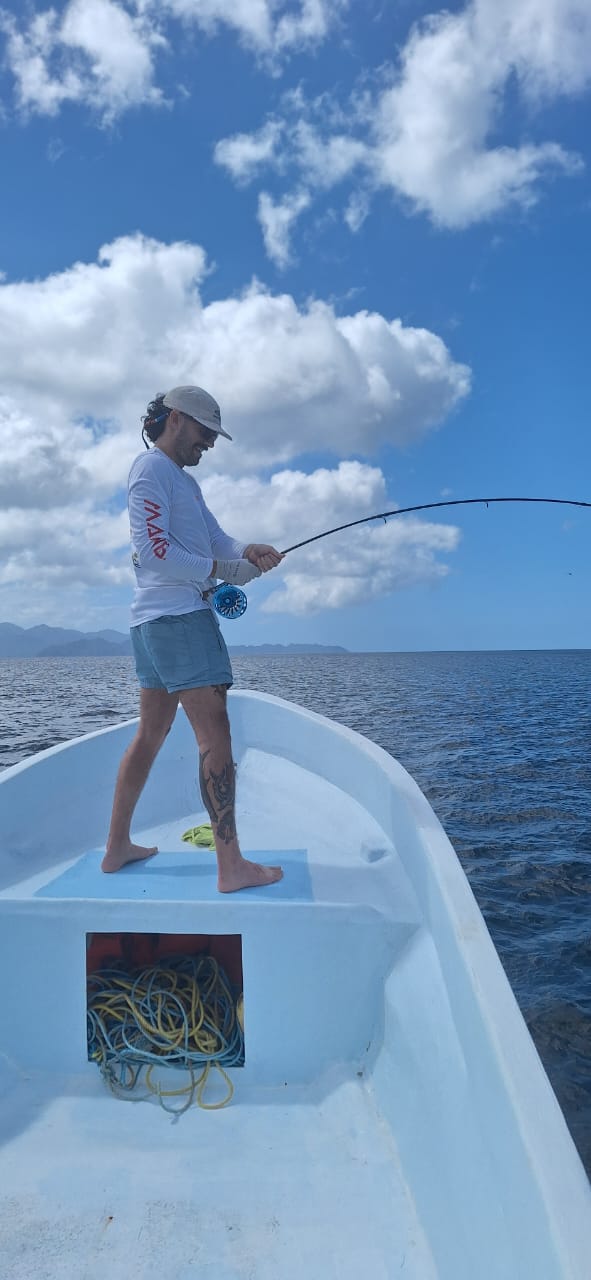 Fly casting from the bow